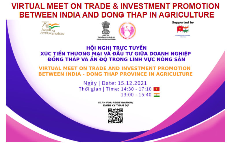 VIRTUAL MEET ON TRADE _ INVESTMENT PROMOTION BETWEEN INDIA AND DONG THAP IN AGRICULTURE