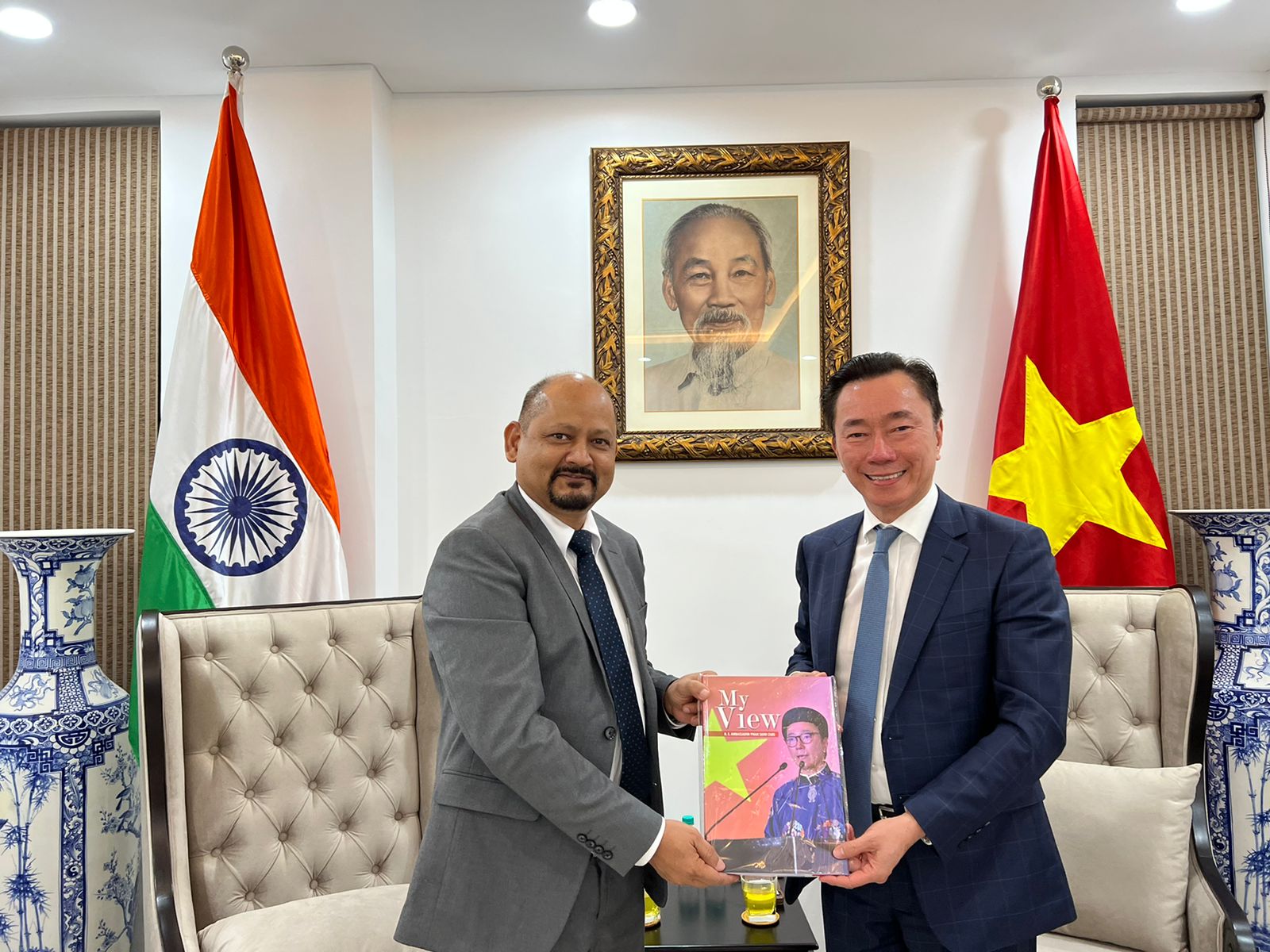 Our Chairman visited Vietnam’s Ambassador to India – Mr. Pham Sanh Chau in the new premises of Vietnam Embassy in India.